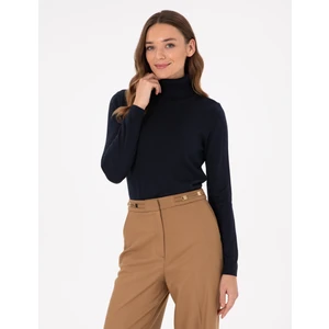 Pierre Cardin Kadın Lacivert Slim Fit Basic Kazak 50300786-VR033