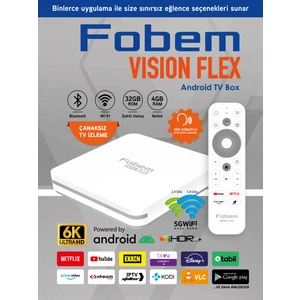 Vision Flex 6k Android Tv Box Medya Oynatıcı - Ses Komutlu Wi-Fi 4 GB Ram 32 GB Hafıza