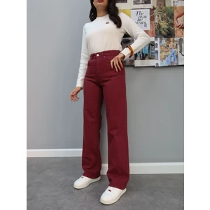 Esra Helvacı Bordo Straight Orj Jean