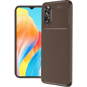 Oppo A60 Kılıf Negro Karbon Kamera Korumalı Silikon Kahverengi