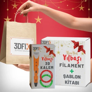 3D Kalem Yılbaşı Tema Seti - FULL Set - Hediyelik -  3 Boyutlu Tasarım