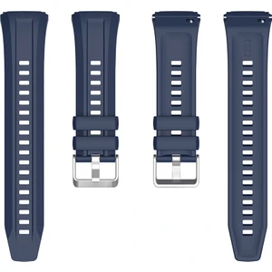 Huawei Watch Gt 5 Pro 46MM Kordon Metal Tokalı Klasik Silikon Strap Kayış KRD130 Lacivert