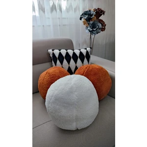 3'lü Top Kırlent / Yastık 2 Büyük Kiremit - 1 Büyük Ekru ( 40CM / 40CM)