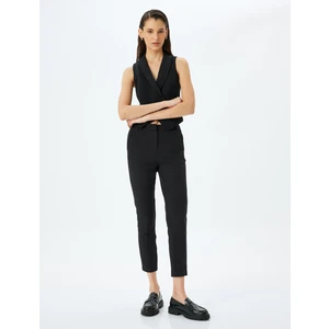 Yüksek Bel Slim Fit Cigarette Kumaş Pantolon