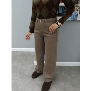 Esra Helvacı Haki Straight Orj Jean