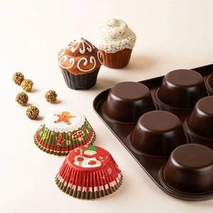 12'li Muffin Kalıbı - Kahverengi - 27X35 cm