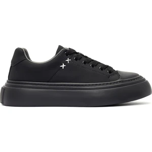 Erkek Siyah Bağcıklı Deri Sneaker 24WFD633018
