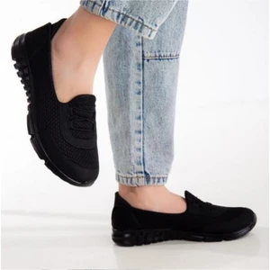 Afilli kadın Siyah Günlük Spor Bağcıksız Rahat Hafif Memory Anne Yürüyüş Ayakkabı
