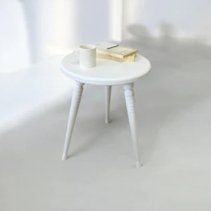 Sienta Home Dekoratif Ahşap Demonte 3’lü Modern Zigon Sehpa Beyaz