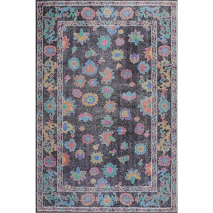Etnik Desenli Salon Halısı, Soul Şönil |Pamuk-Polyester| Siyah Halı Al 146