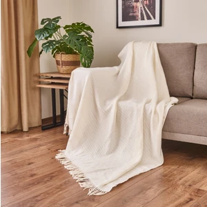 Soft Fiona Koltuk Şalı - Beyaz- 130X170 cm