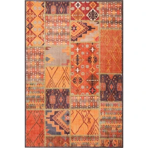 Patchwork Desenli Salon Halısı, Jazz Şönil |Pamuk-Polyester| Renkli Halı Al 332