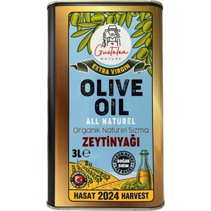 Gustolea Nature Organik Bebek Soğuk Sıkım Naturel Sızma Zeytinyağı 2024 Mahsul (0,3 ASİT) 3 L