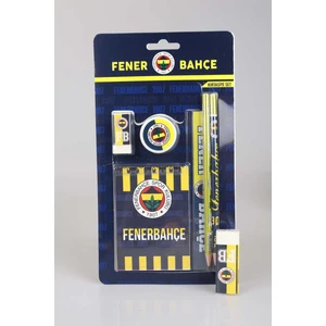 Yeni Sezon Lisanslı Fenerbahçe 7'li Kırtasiye Seti Not Defteri,cetvel,forma Tasarım Silgi,kalemtraş,2 Adet Kurşun Kalem