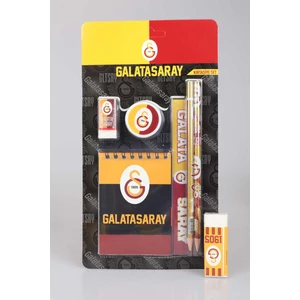 Yeni Sezon Lisanslı Galatasaray 7'li Kırtasiye Seti Not Defteri,cetvel,forma Tasarım Kalemtraş,kalemtraş,2 Adet Kurşun Kalem