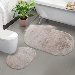 Bonny Home 2'li Rixos Vizon Kaymaz Taban Banyo Paspası & Halısı Seti