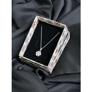 Kural Jewelry 925 Ayar Gümüş Zincirli Beyaz Minimal Zarif Zirkon Taşlı Kolye Kadın