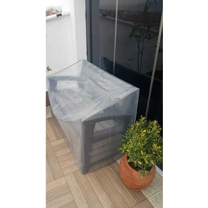 Düşler Ev Tekstili 130x80 cm Şeffaf İkili Koltuk Koruma Örtüsü Yağmur ve Tozdan Koruma