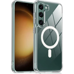 Caseart Samsung Galaxy S23 Kılıf Magsafe Kablosuz Şarj Destekli Şeffaf Silikon Kapak