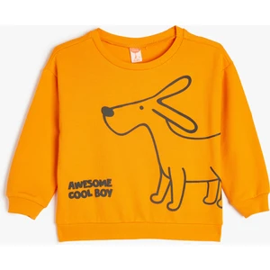 Baskılı Uzun Kollu Pamuklu Sweatshirt