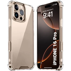 Case World Apple iPhone 16 Pro Kapak Kamera Bölümü Açık Airbag Antishock Köşe Korumalı Şeffaf Silikon Kılıf