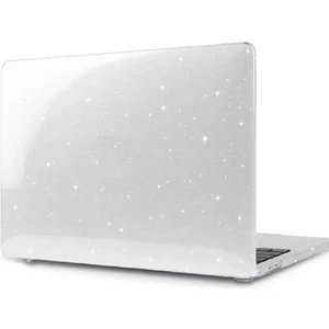 Apple Macbook Air 13.6 2022 M2 Çip A2681 Uyumlu Kristal Simli Şeffaf Transparan Koruyucu Kapak
