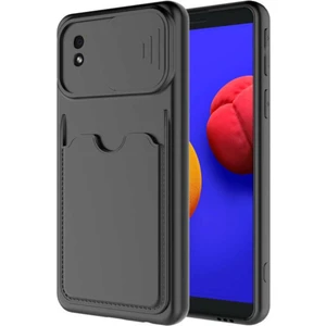 Samsung Galaxy A01 Core Kılıf Kartlıklı Kart Bölmeli Lansman Kamera Korumalı Kartix Silikon