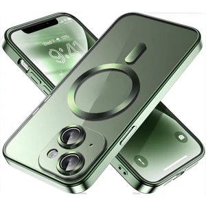 Apple iPhone 13 - 14 Kılıf Kamera Lens Korumalı Magsafe Şarj Kilifi Şeffaf Renkli Yumuşak Kapak