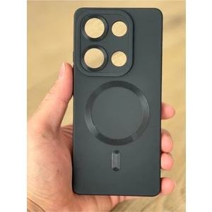 Xiaomi Redmi Note 13 Pro 5g Kılıf Kamera Korumalı Deri Desenli Magsafe Destekli Silikon Kapak