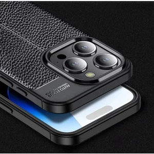 Apple iPhone 16 Pro Kılıf Kamera Çıkıntılı Deri Görünümlü Dikiş Desenli Koruyucu Kapak Kilif