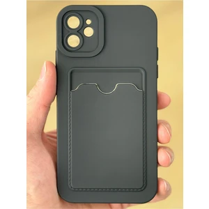 Apple iPhone 12 Kılıf Kamera Lens Korumalı Kartlıklı Cüzdanlı Yumuşak Silikon Kapak