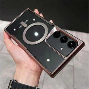 Samsung Galaxy S24 Kılıf Prizma Kamera Çıkıntılı Magsafe Şarj Destekli Mat Renkli Şeffaf Kapak