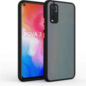 Tecno Pova 3 Kılıf Mat Parmak Izi Yapmaz Kamera Korumalı Renkli Tuşlu Sert Silikon