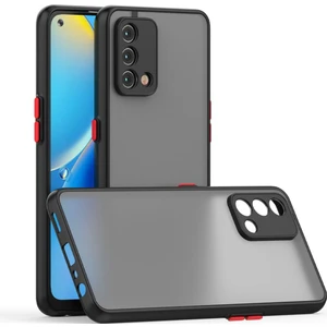 Oppo A74 Kılıf Mat Parmak Izi Yapmaz Kamera Korumalı Renkli Tuşlu Sert Silikon Kapak