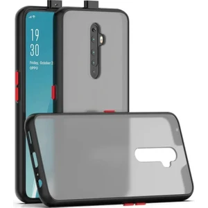 Oppo Reno 2z Kılıf Mat Parmak Izi Yapmaz Kamera Korumalı Renkli Tuşlu Sert Silikon Kapak