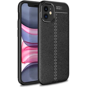 Apple iPhone 12 Kılıf Rugan Armor Deri Görünümlü Parmak İzi Yapmaz Dayanıklı Niss Silikon Kapak