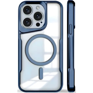Apple iPhone 15 Pro Max Kılıf Prizma Kamera Çıkıntılı Magsafe Şarj Destekli Mat Renkli Şeffaf Kapak