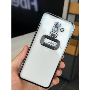 Samsung Galaxy J8 Kılıf Şeffaf Parlak Kenarlı