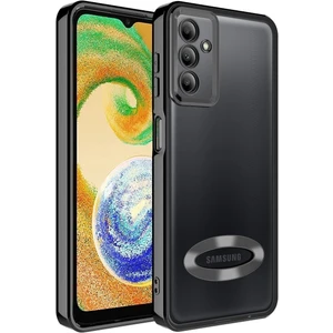 Samsung Galaxy A34 Kılıf Logo Gösteren Parlak Kenarlı Kamera Lens Korumalı Şeffaf Omega Silikon Kapak