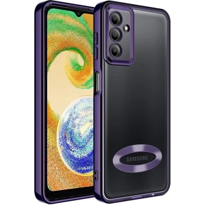Samsung Galaxy A34 Kılıf Logo Gösteren Parlak Kenarlı Kamera Lens Korumalı Şeffaf Omega Silikon Kapak