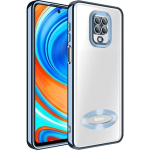 Xiaomi Redmi Note 9 Pro Kılıf Logo Gösteren Parlak Kenarlı Kamera Lens Korumalı Şeffaf Omega Silikon Kapak