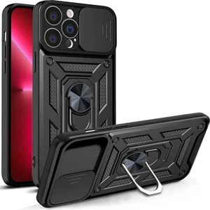 Apple iPhone 14 Pro Max Kılıf Kamera Korumalı Sürgülü Yüzüklü Armor Military Tank