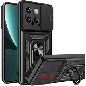 Xiaomi Mi 14 Kılıf Kamera Korumalı Sürgülü Yüzüklü Armor Tank Kapak
