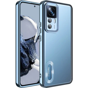Xiaomi Mi 12T Pro Kılıf Logo Gösteren Parlak Kenarlı Kamera Lens Korumalı Şeffaf Omega Silikon Kapak