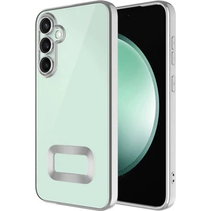 Samsung Galaxy S23 Fe Kılıf Kamera Lens Korumalı Şeffaf Renkli Logo Gösteren Parlak Kapak