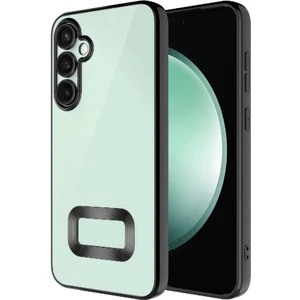 Samsung Galaxy S23 Fe Kılıf Kamera Lens Korumalı Şeffaf Renkli Logo Gösteren Parlak Kapak