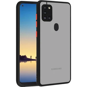 Samsung Galaxy A21S Kılıf Mat Parmak Izi Yapmaz Kamera Korumalı Renkli Tuşlu Sert Silikon