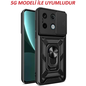 Xiaomi Redmi Note 13 Pro 5g Kılıf Kamera Korumalı Sürgülü Yüzüklü Armor Military Tank Koruyucu Kapak