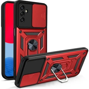 Samsung Galaxy M23 Kılıf Kamera Korumalı Sürgülü Yüzüklü Armor Military Tank