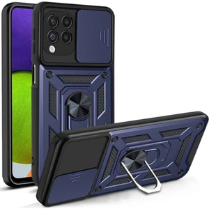 Samsung Galaxy M33 Kılıf Kamera Korumalı Sürgülü Yüzüklü Armor Military Tank